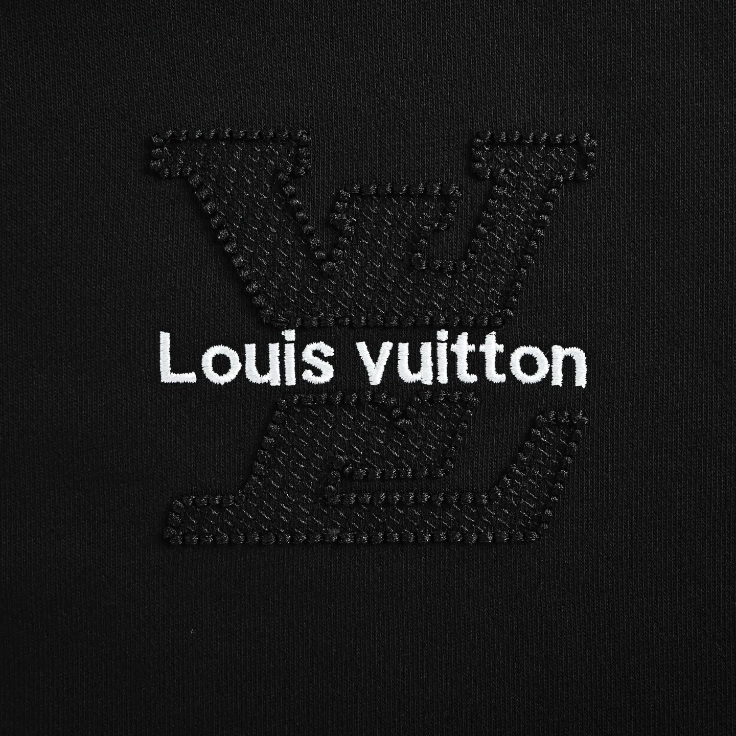 Louis Vuitton/Louis Vuitton tatami embroidered letter logo hole hooded sweatshirt